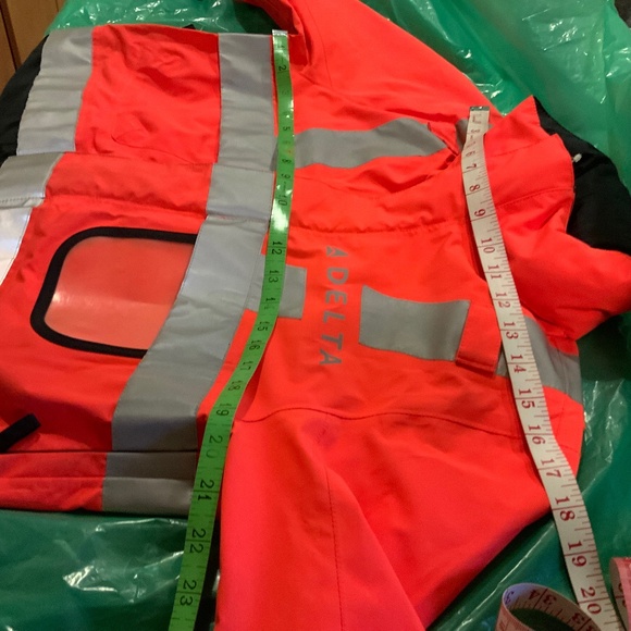 Delta Airlines Lands' End Orange Reflective Hi Vis Jacket Ramp Agent Size XS/S - Picture 9 of 11